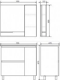 Comforty Мебель для ванной Верона 90 (Quadro) дуб белый – фотография-14